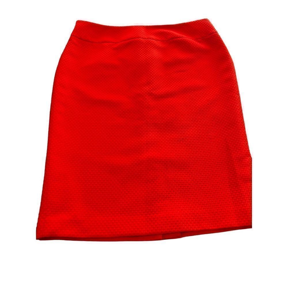 NIPON BOUTIQUE Bright Tangerine color Pencil Skirt Texture size 10